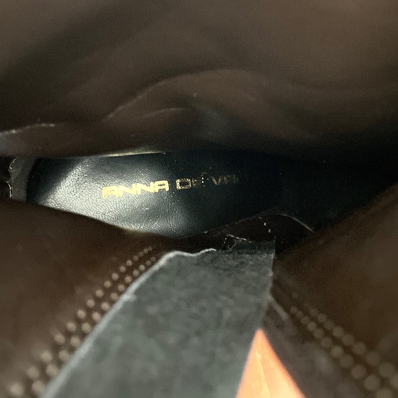 Italian Suede Brown Boots with Rhinestone Buckles Size 36 - Picture 5 of 6